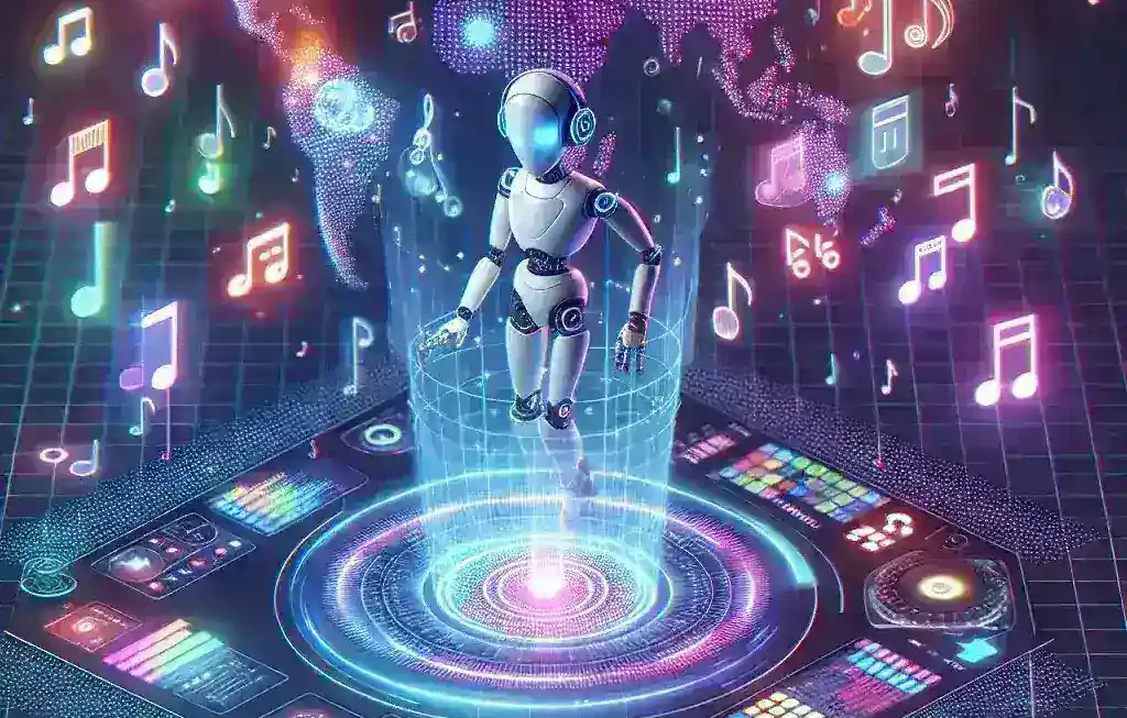 "Screenshot of YouTube Music's new AI Auto-DJ feature showcasing location-based music recommendations in Indonesia"